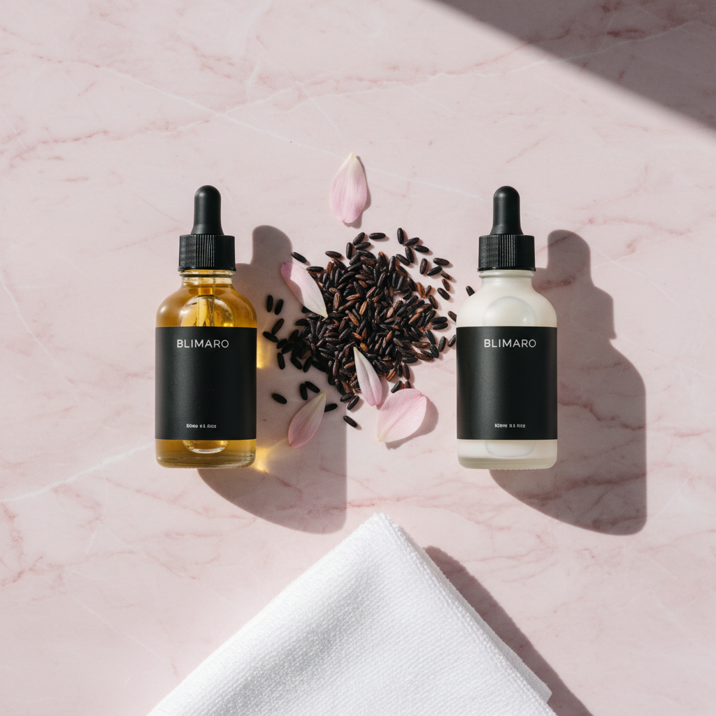 The Full Glow Duo โ Black Rice Oil + Peeling Ampoule
